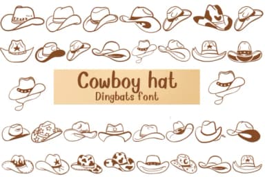 Cowboy Hat by Nongyao — Dingbats Font — thumbnail 1