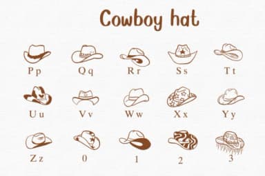 Cowboy Hat by Nongyao — Dingbats Font — thumbnail 3