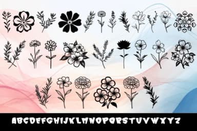 Crazy Flowers by MOMAT THIRTYONE — Dingbats Font — thumbnail 2