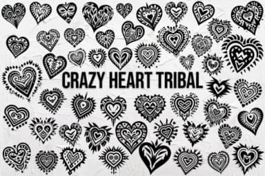 Crazy Heart Tribal by MOMAT THIRTYONE — Dingbats Font — thumbnail 1