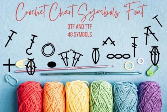 Crochet Chart Symbols by Mary Kay's Magic — Dingbats Font