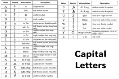 Crochet Chart Symbols by Mary Kay's Magic — Dingbats Font — thumbnail 3