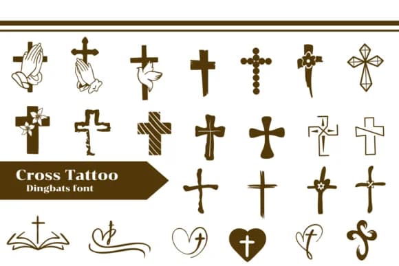 Cross Tattoo by Apiwat Type — Dingbats Font