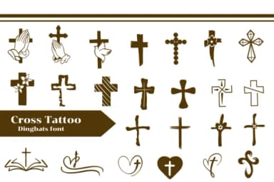 Cross Tattoo by Apiwat Type — Dingbats Font — thumbnail 1