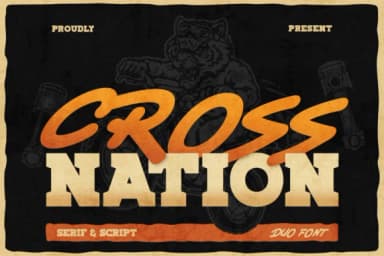 Crossnation by Burntilldead — Slab Serif Font — thumbnail 1