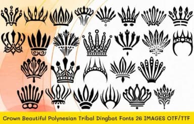Crown Beautiful Polynesian Tribal by MOMAT THIRTYONE — Dingbats Font — thumbnail 1