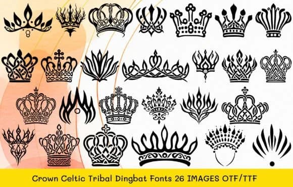 Crown Celtic Tribal by MOMAT THIRTYONE — Dingbats Font