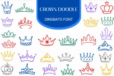 Crown Doodle by Heartcraft Atelier — Dingbats Font — thumbnail 1