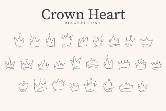Crown Heart by CraftedType Studio — Dingbats Font