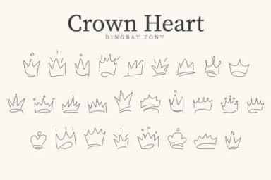 Crown Heart by CraftedType Studio — Dingbats Font — thumbnail 1
