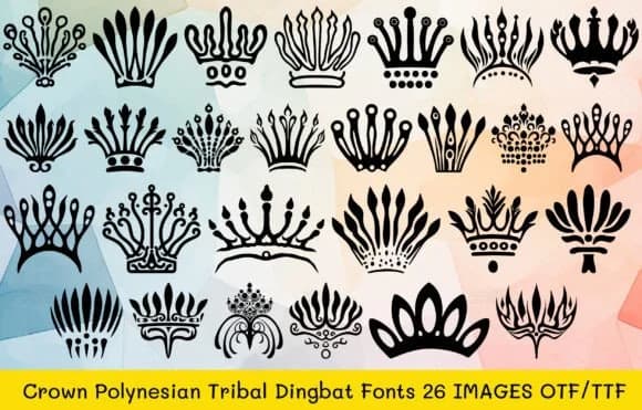Crown Polynesian Tribal by MOMAT THIRTYONE — Dingbats Font