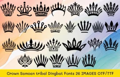 Crown Samoan Tribal by MOMAT THIRTYONE — Dingbats Font — thumbnail 1
