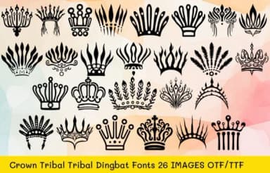Crown Tribal by MOMAT THIRTYONE — Dingbats Font — thumbnail 1