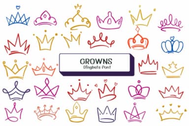 Crowns by Ketsarin — Dingbats Font — thumbnail 1