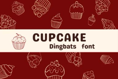 Cupcake by Sirinart — Dingbats Font — thumbnail 1
