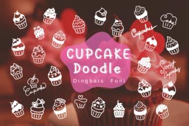 Cupcake Doodle by Pui Art — Dingbats Font — thumbnail 1