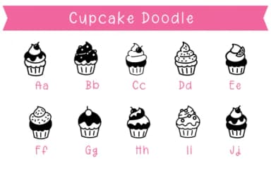 Cupcake Doodle by Pui Art — Dingbats Font — thumbnail 2