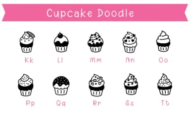Cupcake Doodle by Pui Art — Dingbats Font — thumbnail 3