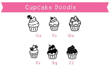 Cupcake Doodle by Pui Art — Dingbats Font — thumbnail 4