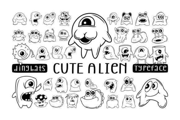 Cute Alien by Dito (7NTypes) — Dingbats Font