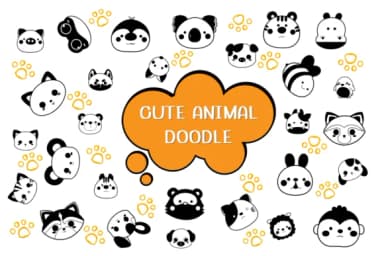 Cute Animal Doodle by Nun Sukhwan — Dingbats Font — thumbnail 1