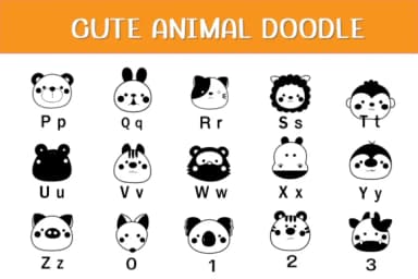 Cute Animal Doodle by Nun Sukhwan — Dingbats Font — thumbnail 3