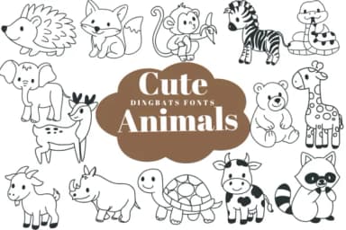 Cute Animals by Suphitchaya — Dingbats Font — thumbnail 1
