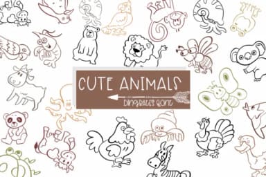 Cute Animals by Sirinart — Dingbats Font — thumbnail 1