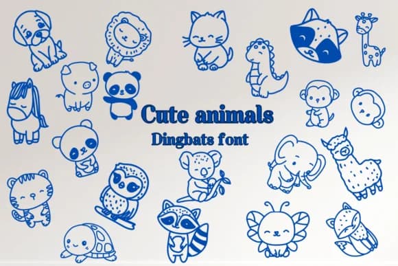 Cute Animals by Nongyao — Dingbats Font