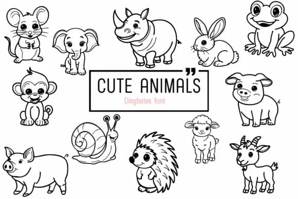 Cute Animals by Chada Art — Dingbats Font