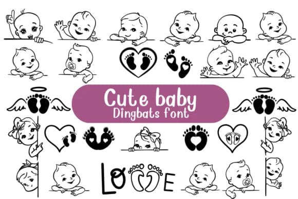 Cute Baby by Nongyao — Dingbats Font