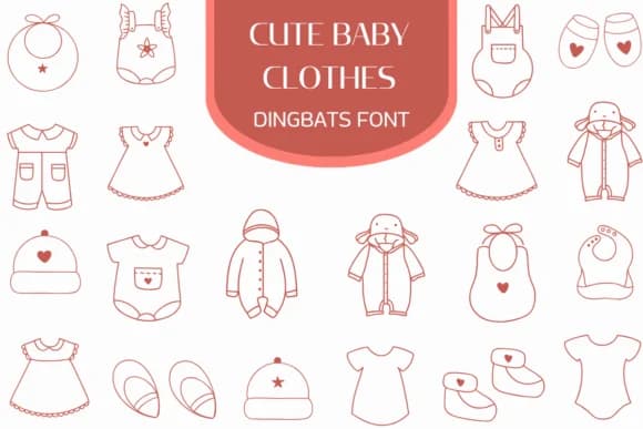 Cute Baby Clothes by Heartcraft Atelier — Dingbats Font