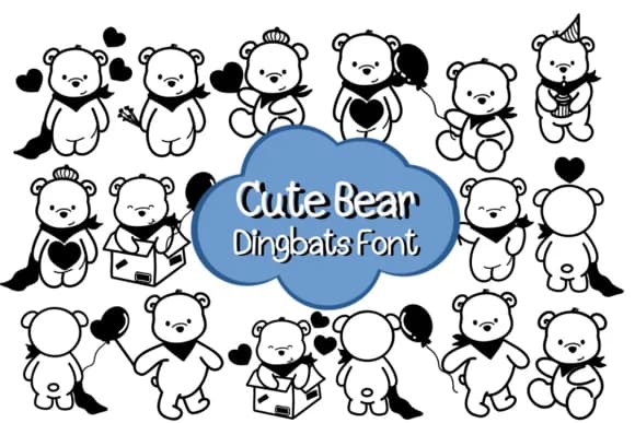Cute Bear by Nun Sukhwan — Dingbats Font