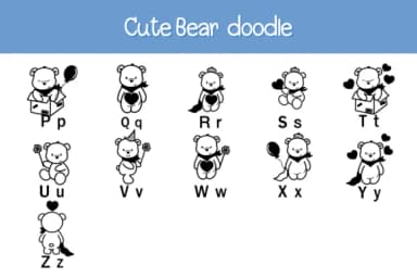 Cute Bear by Nun Sukhwan — Dingbats Font — thumbnail 3
