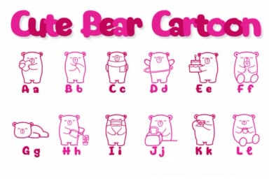 Cute Bear Cartoon by Chonada — Dingbats Font — thumbnail 2