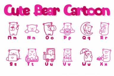 Cute Bear Cartoon by Chonada — Dingbats Font — thumbnail 3