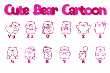 Cute Bear Cartoon by Chonada — Dingbats Font — thumbnail 4