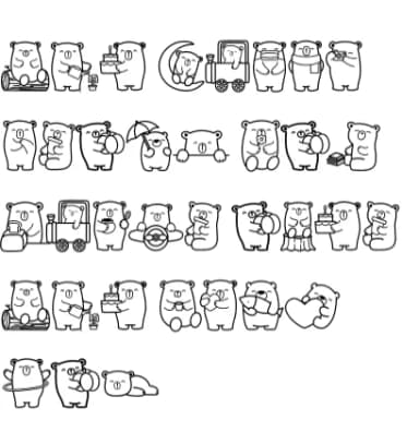 Cute Bear Cartoon by Chonada — Dingbats Font — thumbnail 8
