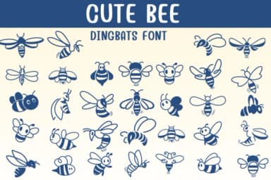 Cute Bee by Sontaya — Dingbats Font — thumbnail 1