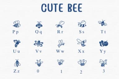 Cute Bee by Sontaya — Dingbats Font — thumbnail 3