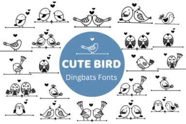 Cute Bird by Nun Sukhwan — Dingbats Font — thumbnail 1