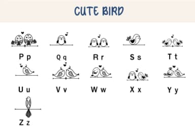 Cute Bird by Nun Sukhwan — Dingbats Font — thumbnail 3