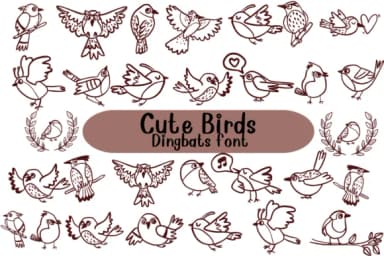 Cute Bird by Nongyao — Dingbats Font — thumbnail 1