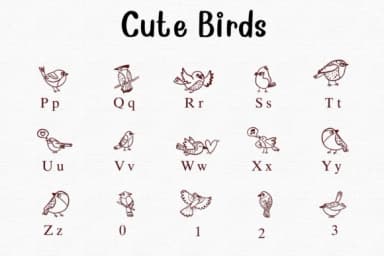 Cute Bird by Nongyao — Dingbats Font — thumbnail 3