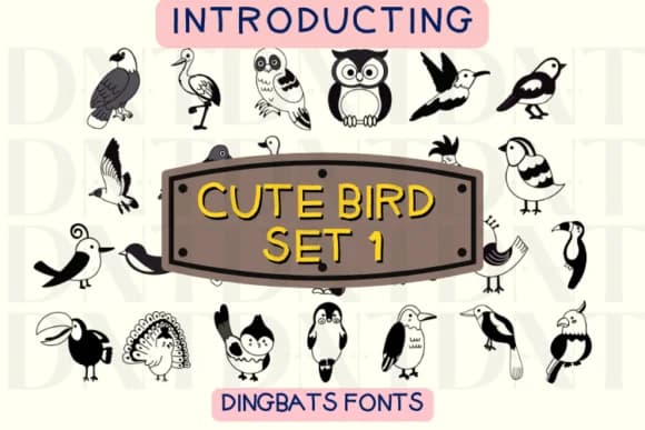 Cute Bird Set One by Danita.kukkai — Dingbats Font