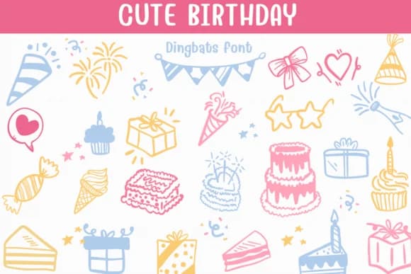 Cute Birthday by Sontaya — Dingbats Font