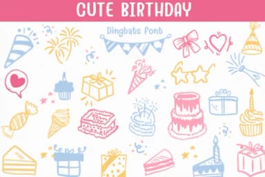 Cute Birthday by Sontaya — Dingbats Font — thumbnail 1