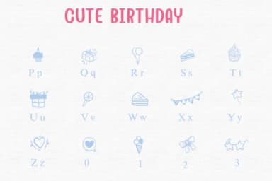 Cute Birthday by Sontaya — Dingbats Font — thumbnail 2