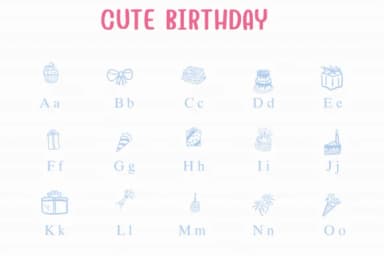 Cute Birthday by Sontaya — Dingbats Font — thumbnail 3