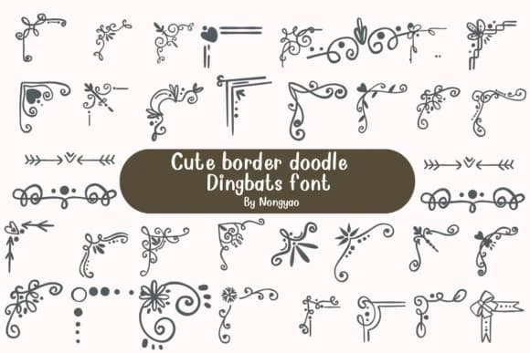 Cute Border Doodle by Nongyao — Dingbats Font — preview 1